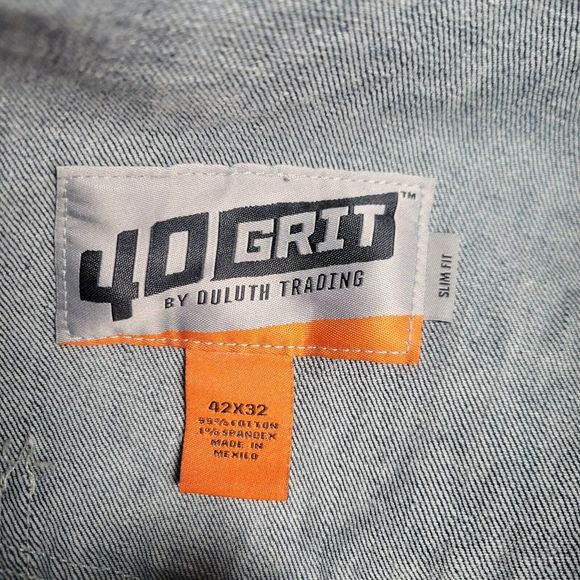 Duluth Trading‎ 40 Grit Jeans Men's 42x31 Blue Standard Fit Carpenter Workwear - Picture 5 of 8